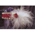 Specialty 2 Tone Deluxe Party Leg Garter w/ Marabou & Rosebud